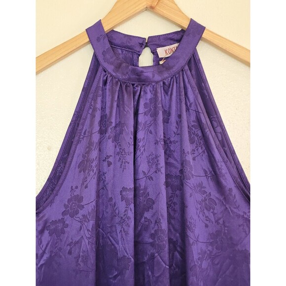 Kontatto Halter Satin Maxi Dress Gown Womens Medium Made In Italy - Picture 3 of 10